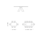 Utdragbart matbord till 300 cm i HPL-laminat Tillverkat i Italien - Dalmatinsk Viadurini