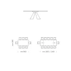 Utdragbart matbord till 300 cm i HPL-laminat Tillverkat i Italien - Dalmatinsk Viadurini