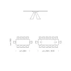 Utdragbart matbord till 300 cm i HPL-laminat Tillverkat i Italien - Dalmatinsk Viadurini