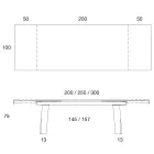 Matbord Utdragbart till 300 cm i trä- och glasskiva - Bedrio Viadurini