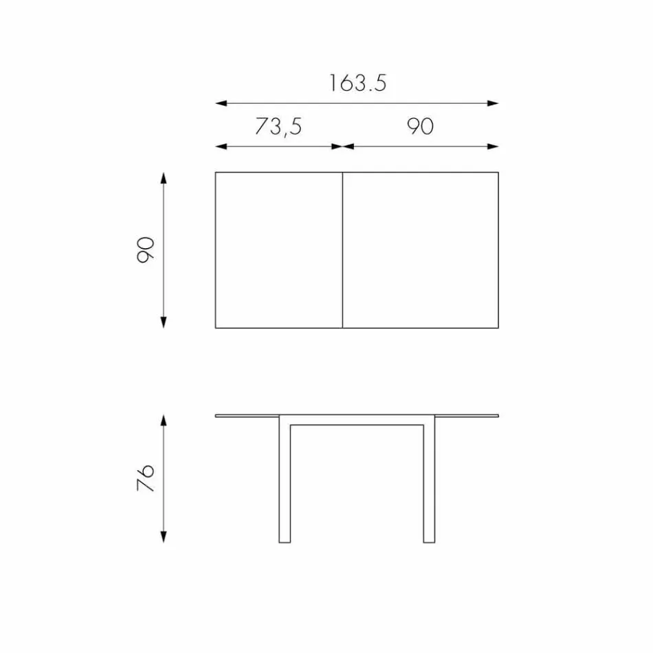 Utdragbart matbord med Teo glas topp Viadurini