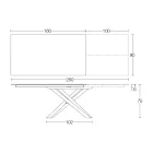 Utdragbart matbord med metallram Tillverkat i Italien - Elastiskt Viadurini