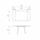 Extendable matbord med Japan Nytt glas topp Viadurini