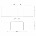 Utdragbart matbord Upp till 280 cm i trä och glas tillverkat i Italien - Focus Viadurini