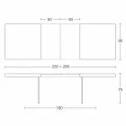 Utdragbart matbord Upp till 280 cm i trä och glas tillverkat i Italien - Focus Viadurini