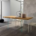 Utdragbart matbord Upp till 280 cm i trä och glas tillverkat i Italien - Focus