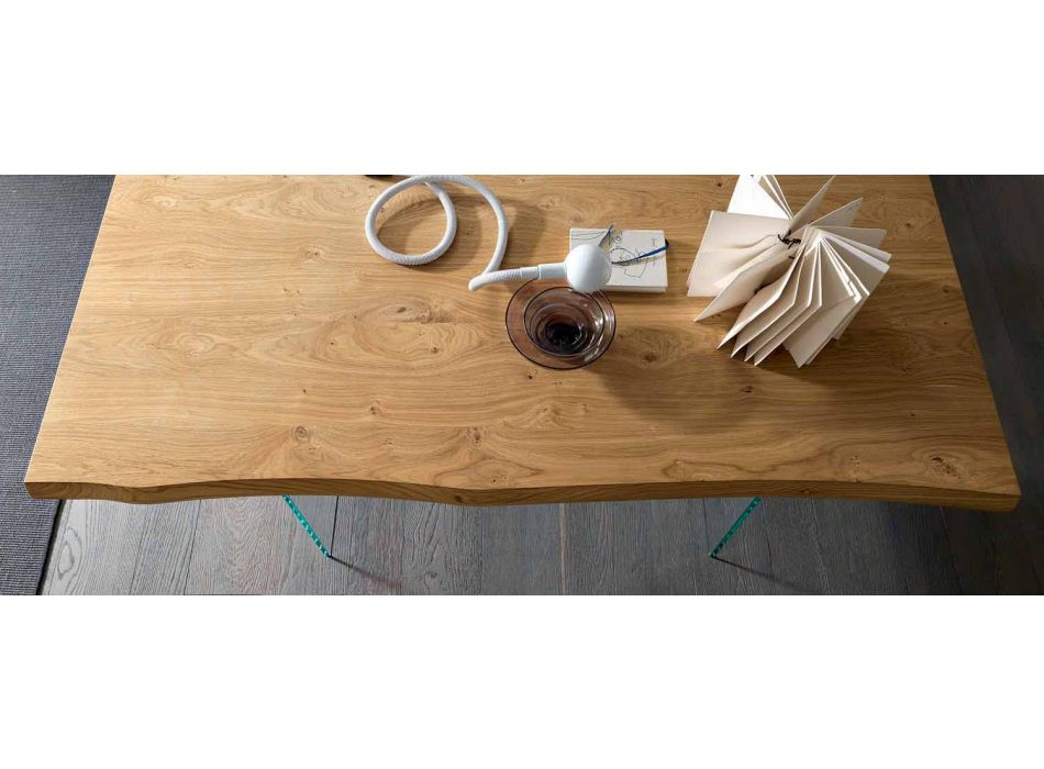 Utdragbart matbord Upp till 280 cm i trä och glas tillverkat i Italien - Focus Viadurini