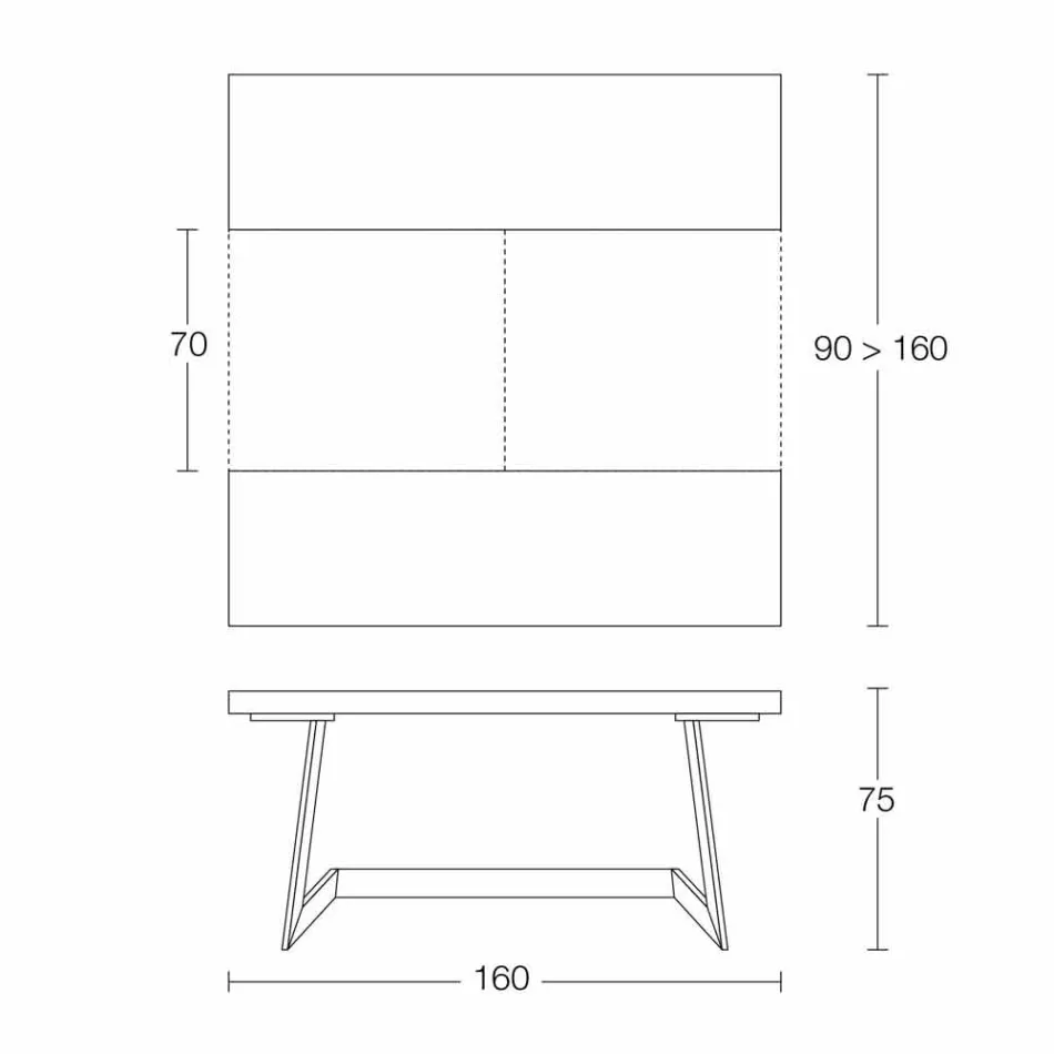 Utdragbart matbord Upp till 160 cm i trä tillverkat i Italien - Eugenia Viadurini