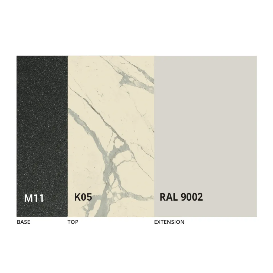 Utdragbart matbord Upp till 170 cm i keramik tillverkat i Italien - Tremiti Viadurini