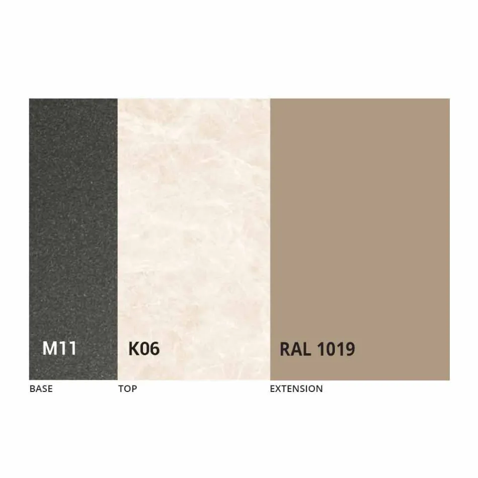 Utdragbart matbord Upp till 170 cm i keramik tillverkat i Italien - Tremiti Viadurini