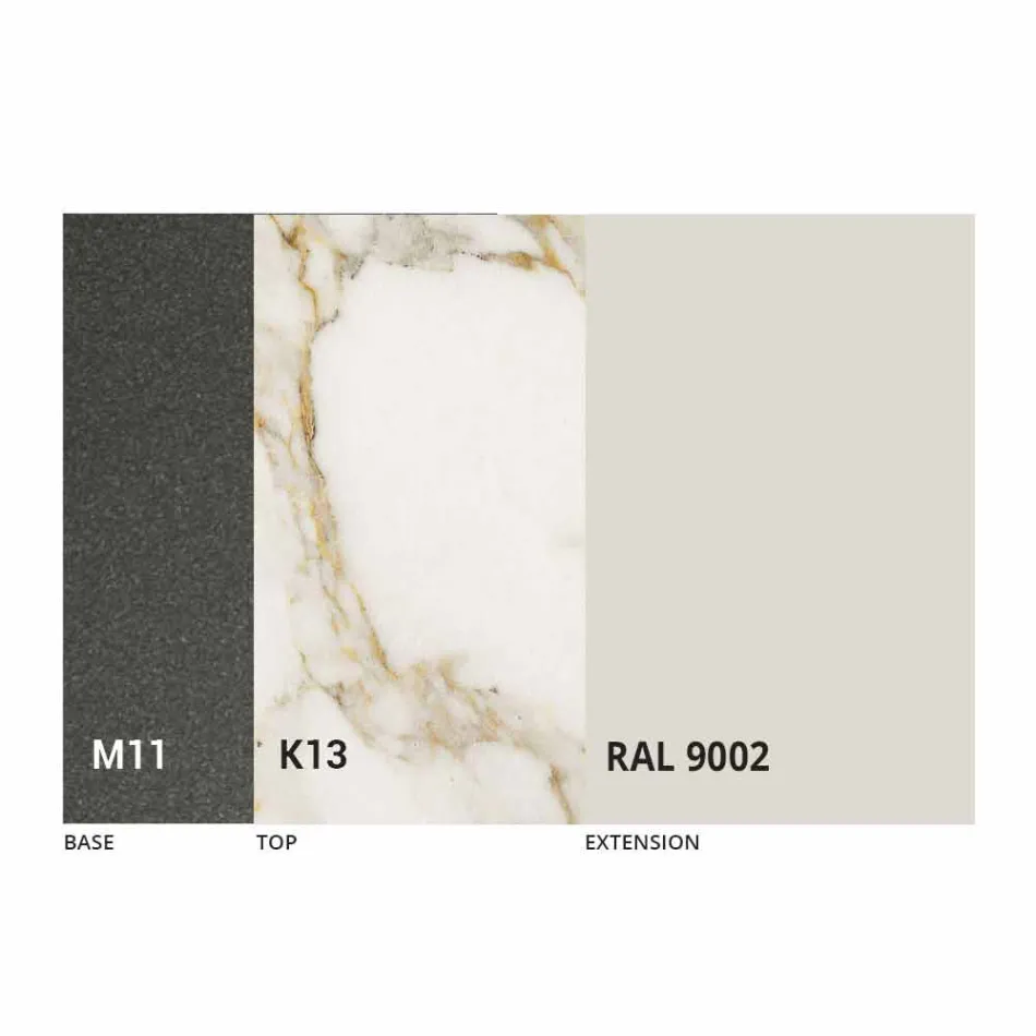 Utdragbart matbord Upp till 170 cm i keramik tillverkat i Italien - Tremiti Viadurini