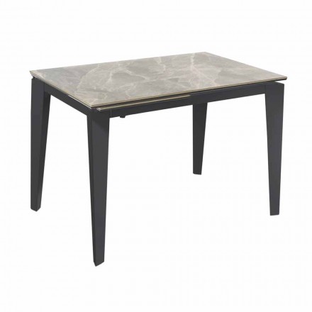 Utdragbart matbord Upp till 170 cm i modern metall och keramik - Syrta Viadurini