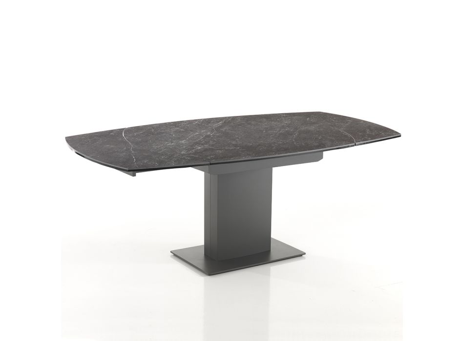 Utdragbart matbord Upp till 180 cm i keramik och stål - Catone Viadurini
