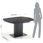 Utdragbart matbord Upp till 180 cm i keramik och stål - Catone Viadurini