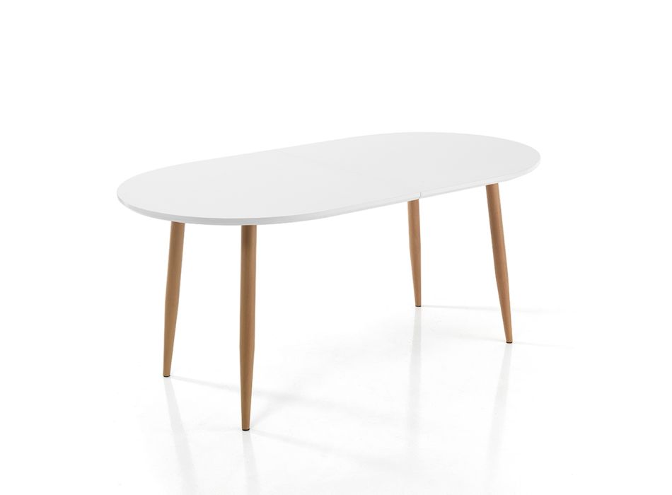 Utdragbart matbord Upp till 220 cm i Matt Vit Mdf - Toledo Viadurini