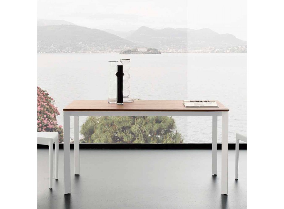 Utdragbart matbord Upp till 230 cm i melamin tillverkat i Italien - platina Viadurini