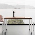 Utdragbart matbord Upp till 230 cm i melamin tillverkat i Italien - platina