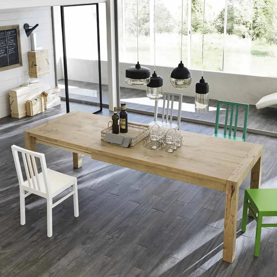 Matbord utdragbar upp till 240 cm ekfanér Cyrus Viadurini