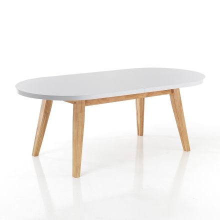 Utdragbart matbord Upp till 270 cm i Mdf och massivt trä - Fedora Viadurini