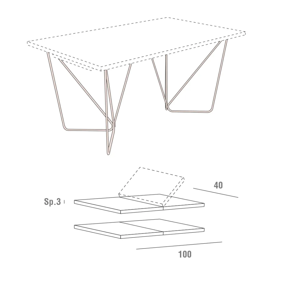 Utdragbart matbord upp till 280 cm i Fenix Made in Italy - Eolo Viadurini