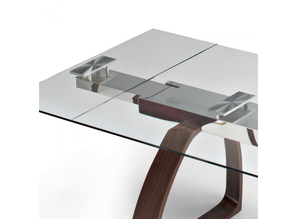 Utdragbart matbord upp till 280 cm i glas Made in Italy - Antimo Viadurini