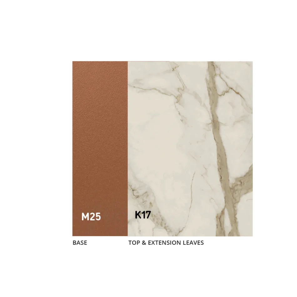 Utdragbart matbord upp till 280 eller 298 cm Keramik Metall - Revia Viadurini