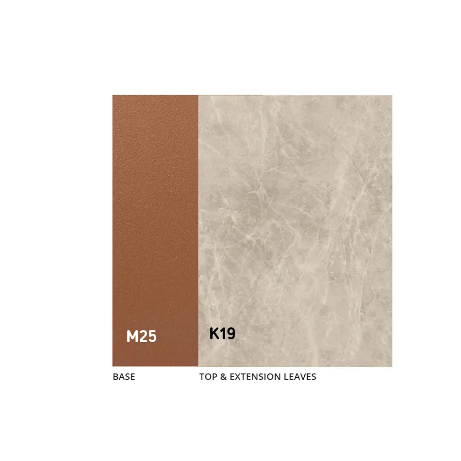 Utdragbart matbord upp till 280 eller 298 cm Keramik Metall - Revia Viadurini