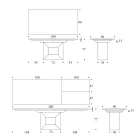 Utdragbart matbord upp till 280 eller 298 cm Keramik Metall - Revia Viadurini