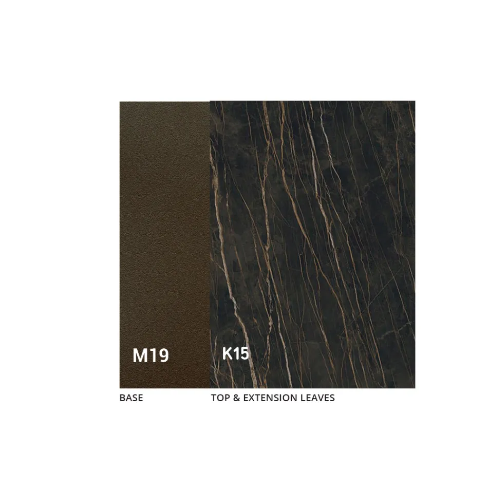 Utdragbart matbord upp till 280 eller 298 cm med keramikskiva - Nomia Viadurini