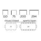 Utdragbart matbord Upp till 294 cm i Made in Italy Marmor Stengods - Makro Viadurini