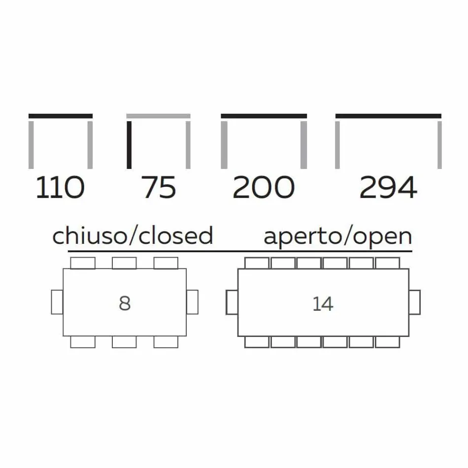 Utdragbart matbord Upp till 294 cm i Made in Italy Marmor Stengods - Makro Viadurini