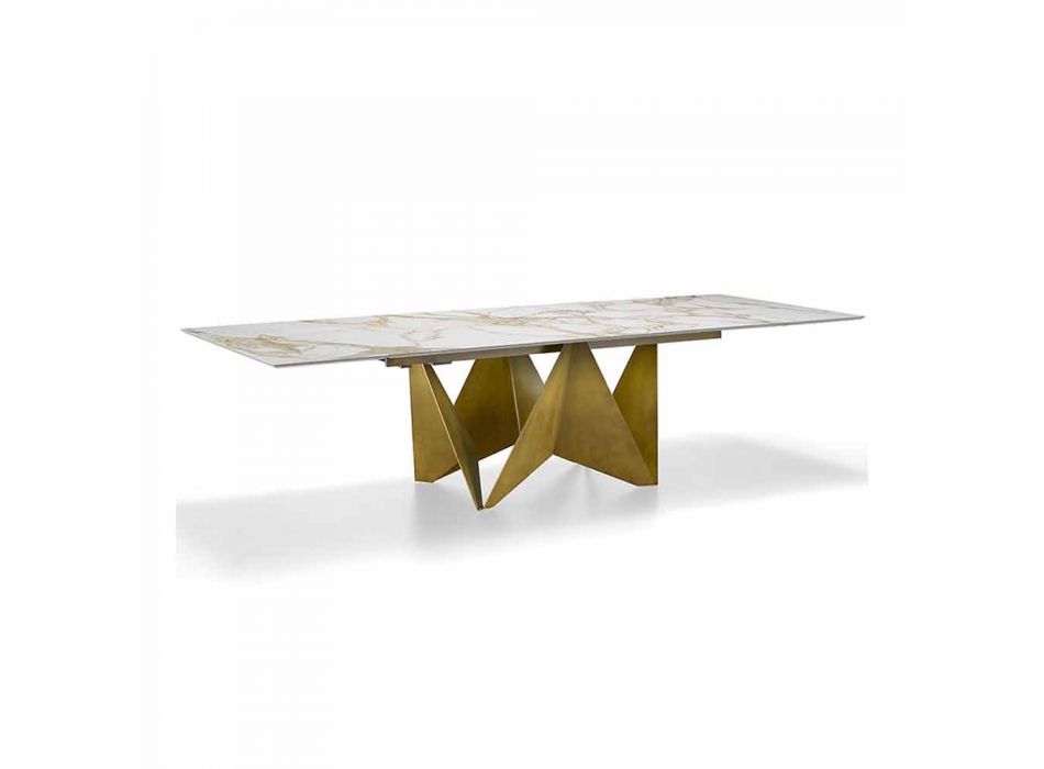 Utdragbart matbord Upp till 294 cm i Made in Italy Marmor Stengods - Makro Viadurini