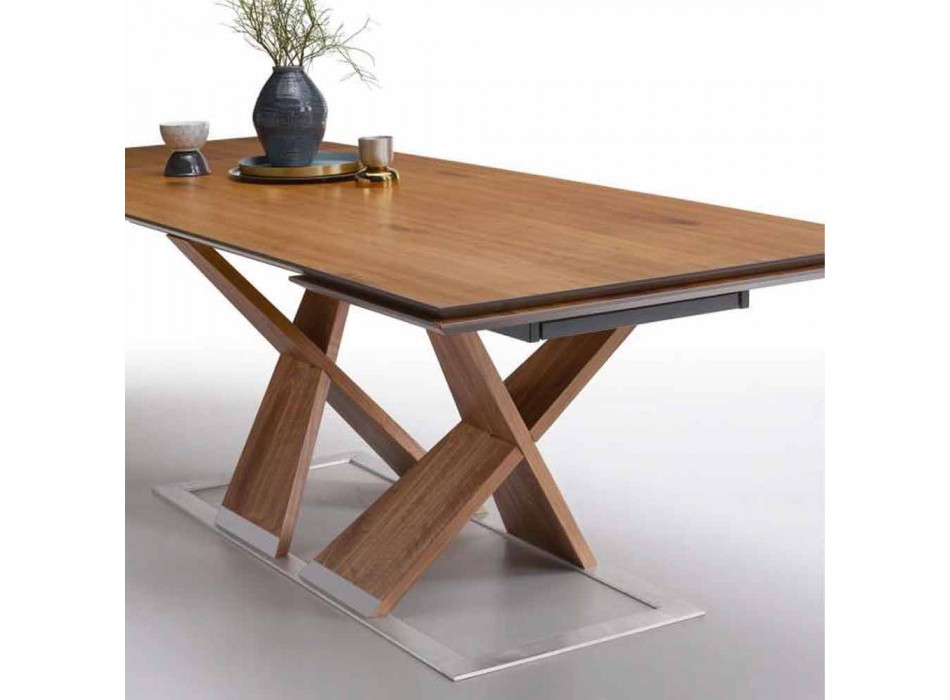 Utdragbart matbord Upp till 294 cm i trä Made in Italy - Monique Viadurini