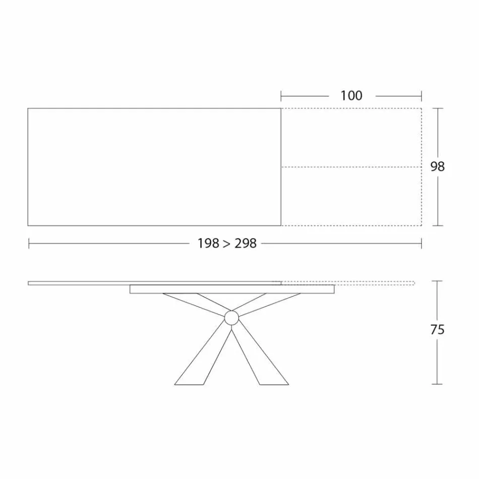 Utdragbart matbord Upp till 298 cm i keramik tillverkat i Italien - Anaconda Viadurini