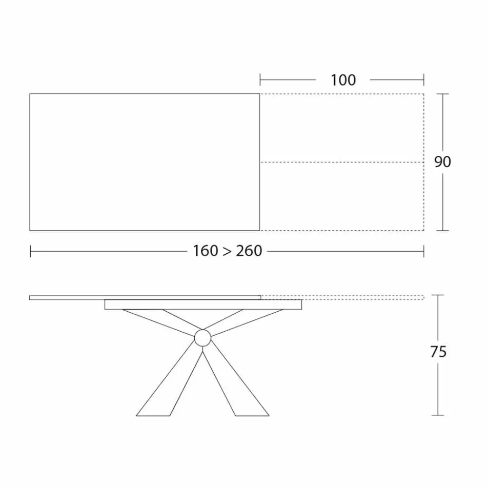Utdragbart matbord Upp till 298 cm i keramik tillverkat i Italien - Anaconda Viadurini