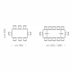 Utdragbart matbord upp till 300 cm i laminat Made in Italy - Settimmio Viadurini