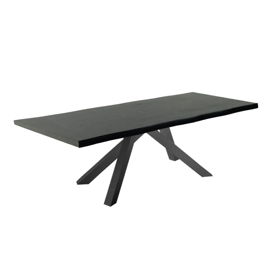 Utdragbart matbord upp till 300 cm i fanerat trä - Settimmio Viadurini