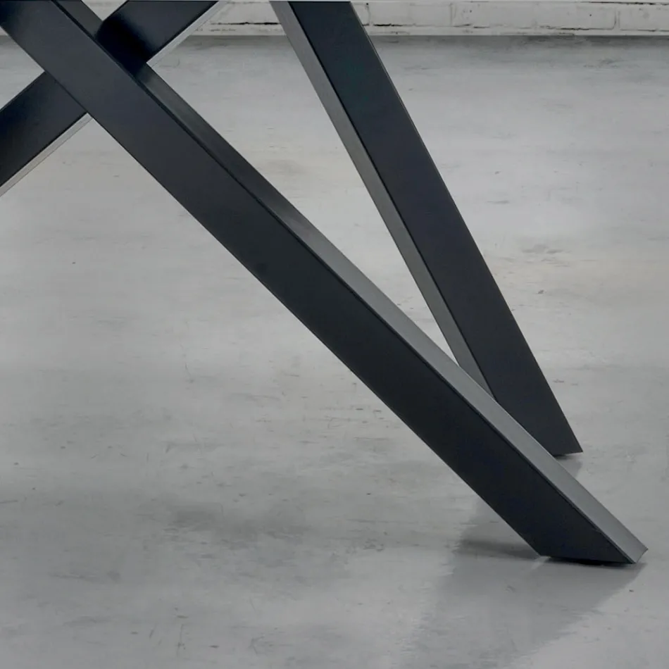 Utdragbart matbord upp till 300 cm i fanerat trä - Settimmio Viadurini