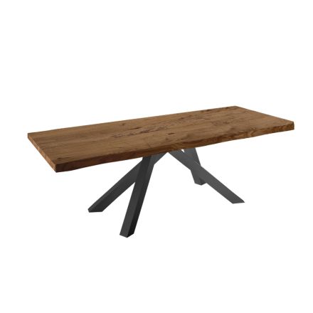 Utdragbart matbord upp till 300 cm i fanerat trä - Settimmio Viadurini