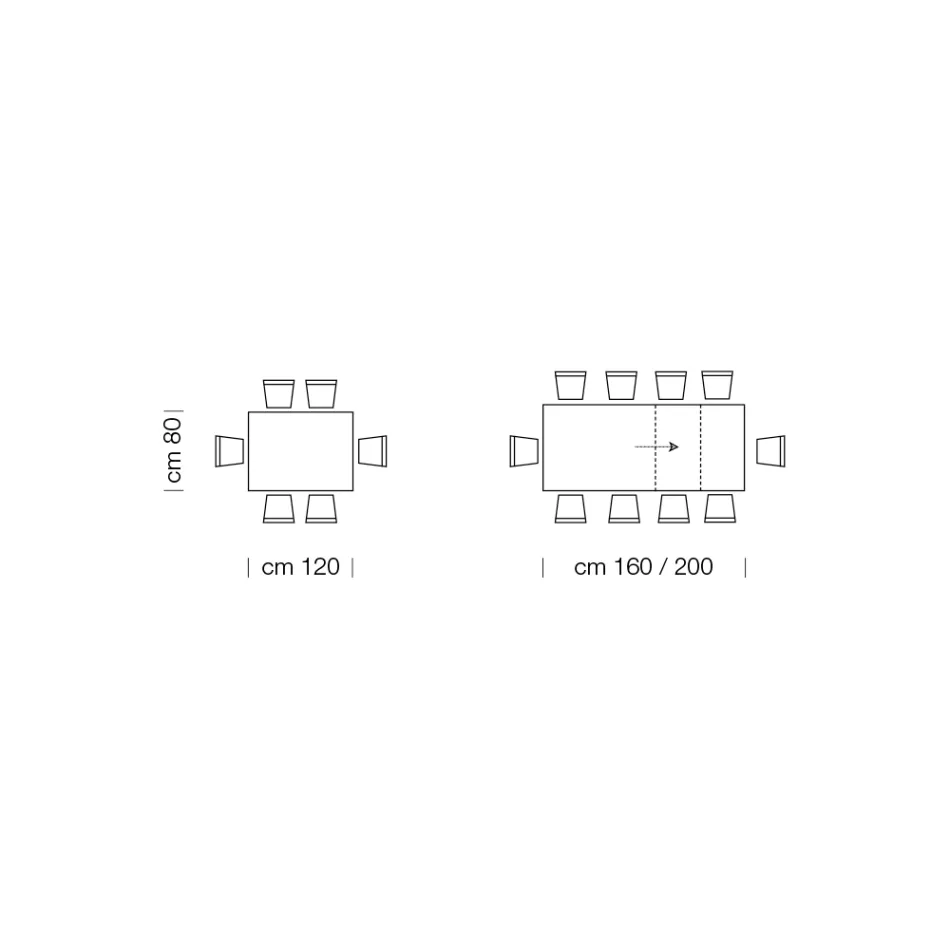 Utdragbart matbord upp till 310 cm i melamin Tillverkat i Italien - sjuttiotalet Viadurini