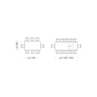 Utdragbart matbord upp till 310 cm i melamin Tillverkat i Italien - sjuttiotalet Viadurini