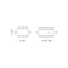 Utdragbart matbord upp till 310 cm i melamin Tillverkat i Italien - sjuttiotalet Viadurini