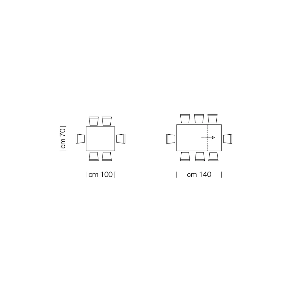 Utdragbart matbord upp till 310 cm i melamin Tillverkat i Italien - sjuttiotalet Viadurini