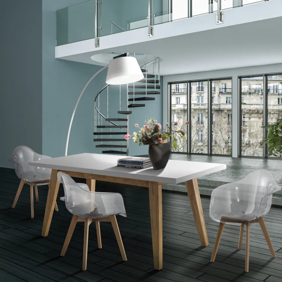 Utdragbart matbord Upp till 315 cm i Mdf och massivt trä - Paolo Viadurini