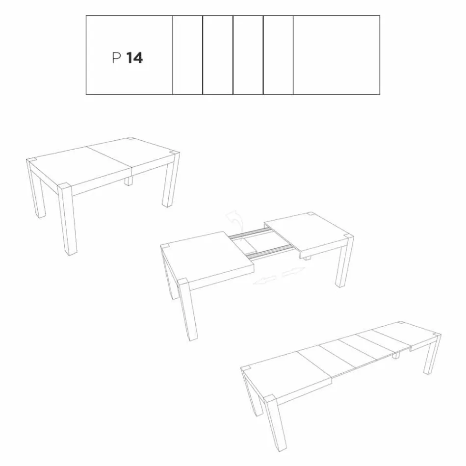 Matbord utdragbar upp till 320 cm modern design Oky Viadurini