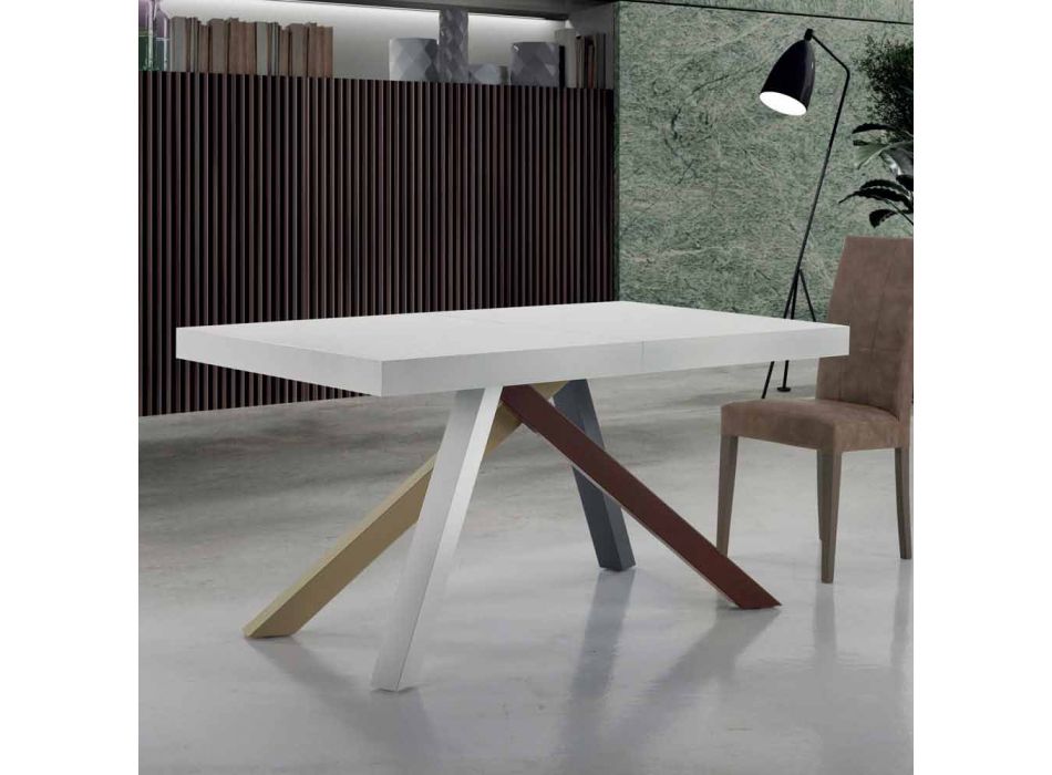 Utdragbart matbord upp till 450 cm i laminat tillverkat i Italien - Salentino Viadurini