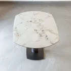 Utdragbart matbord i keramik och metallunderrede - Indira Viadurini