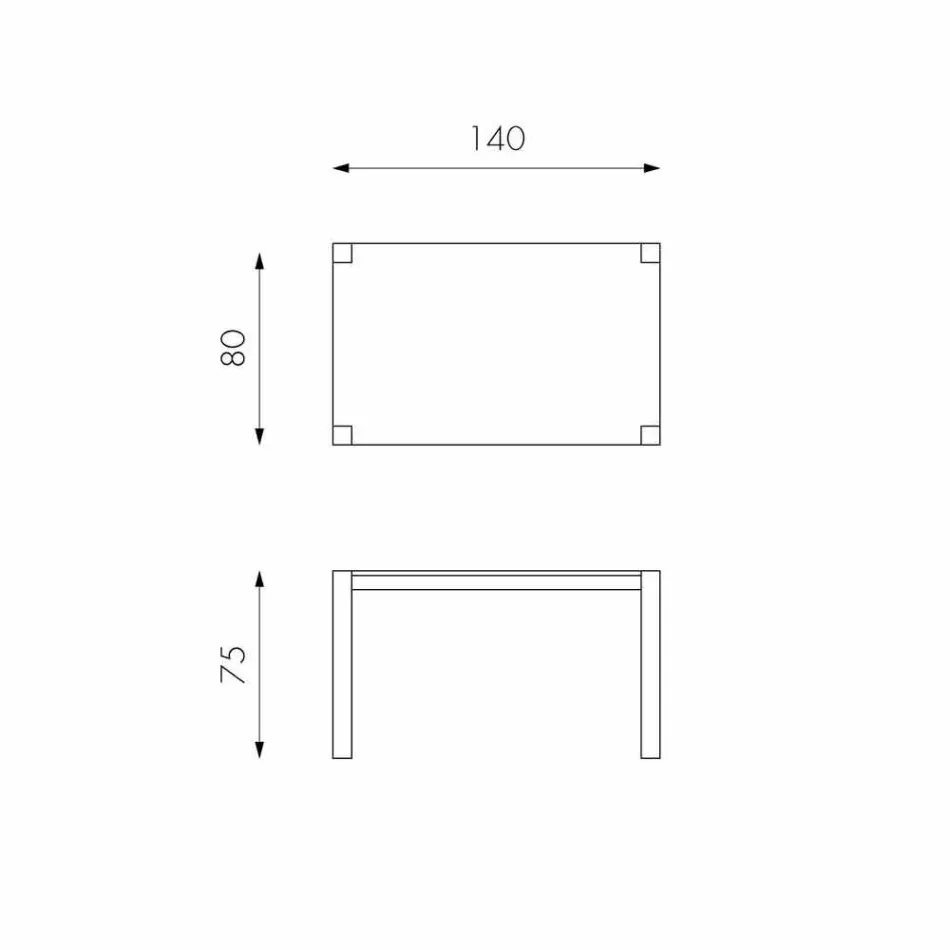 Extendable matbord i Fedro ek, tillverkad i Italien Viadurini
