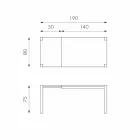 Extendable matbord i Fedro ek, tillverkad i Italien Viadurini