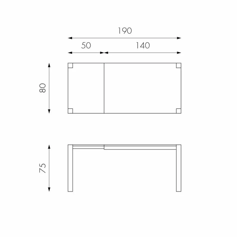 Extendable matbord i Fedro ek, tillverkad i Italien Viadurini